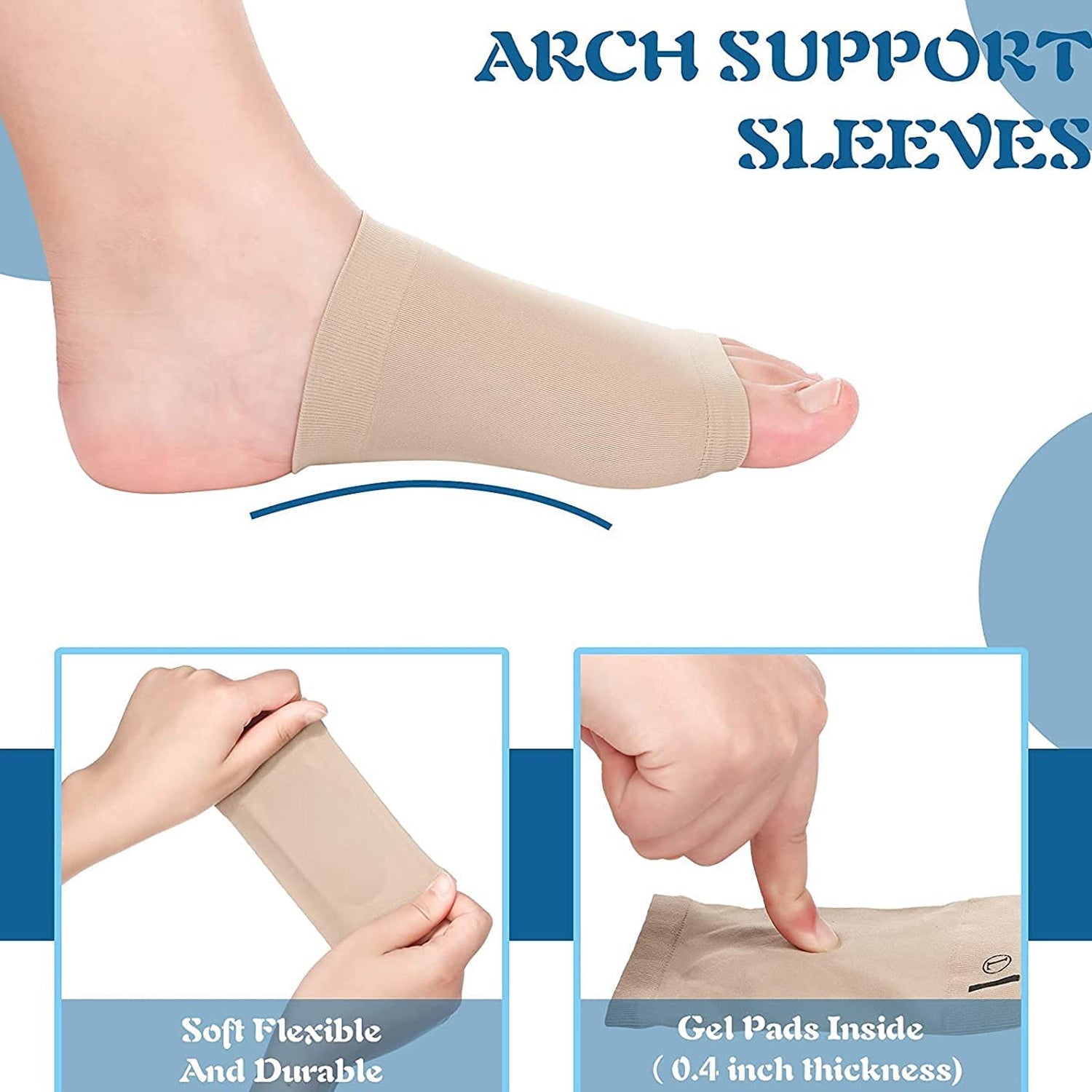13022 Foot Arch Support for Men & Women | Medial Arch Support for Flat Feet Correction Sleeve with Cushion | Plantar Fasciitis Leg Foot Pain Relief Product | Foot Care for Orthopedic Shoes Slippers, (1 Pair) 13022 Foot Arch Support for Men & Women | Medial Arch Support for Flat Feet Correction Sleeve with Cushion | Plantar Fasciitis Leg Foot Pain Relief Product | Foot Care for Orthopedic Shoes Slippers, (1 Pair)